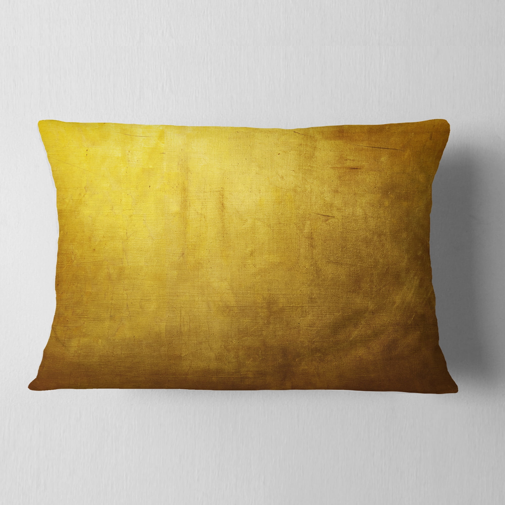 Designart Gold Texture - Abstract Throw Pillow - 12x20