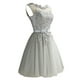 thumbnail image 3 of Vestido de dama de encaje de las mujeres atractivas sin mangas bordado de malla de tul delgado MABOTO Gris/XL, 3 of 7