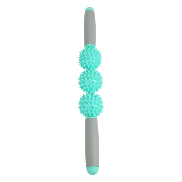 Nuevo rodillo muscular, palo de masaje para Yoga, relajación, 3 bolas de erizo, anticelulitis, adelgazamiento, masaje corporal, herramienta de relajación, fruta verde YUNYI BRAND Deportes