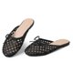 thumbnail image 4 of Sandalias planas Synchoiss de piel tejida negra para mujer 6, 4 of 7