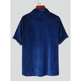 thumbnail image 3 of INCERUN Men's Crew Neck Wet Look Short Sleeve T-Shirt, 3 of 7