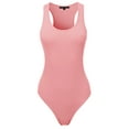 thumbnail image 2 of A2Y Women's Fashion Basic Premium Cotton Racerback Tank Body Suit Dusty Pink XL, 2 of 5