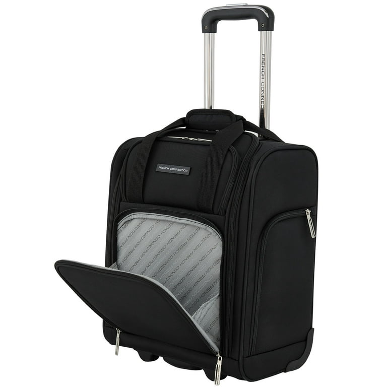 French Connection 16 Inch Under Seater Luggage, Black photo 3