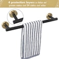 thumbnail image 4 of Towel Bar Set Black Gold 5 Pieces Bathroom Hardware Accessory Set Towel Holder Set for Bathroom SUS304 Stainless Steel Bathroom Accessories Set Wall Mounted 15.8 in, 4 of 6