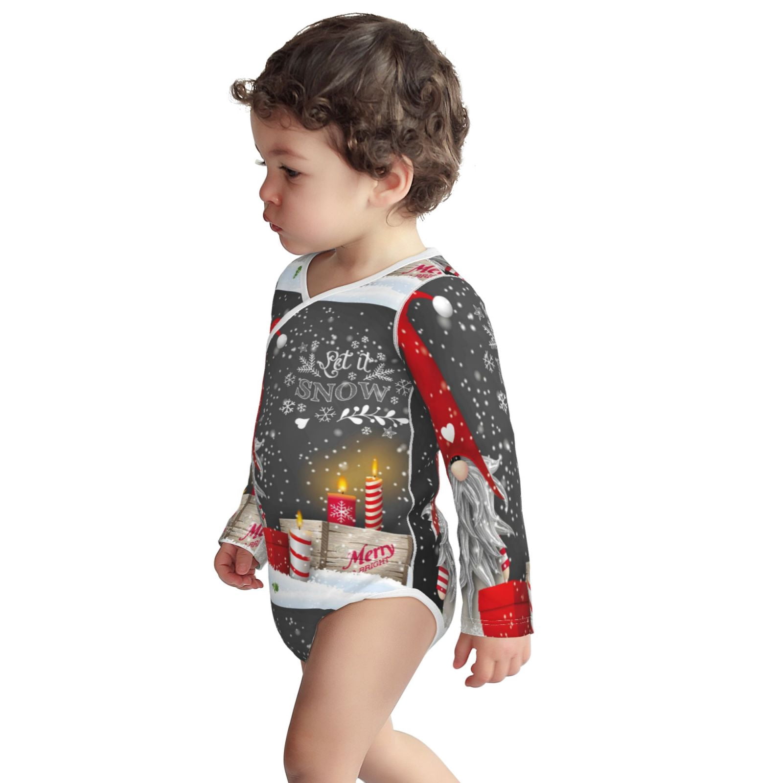 Xecao Traditional Scandinavian Dwarf Print Baby unisex-baby Cotton Long-sleeve Bodysuits-12 Months