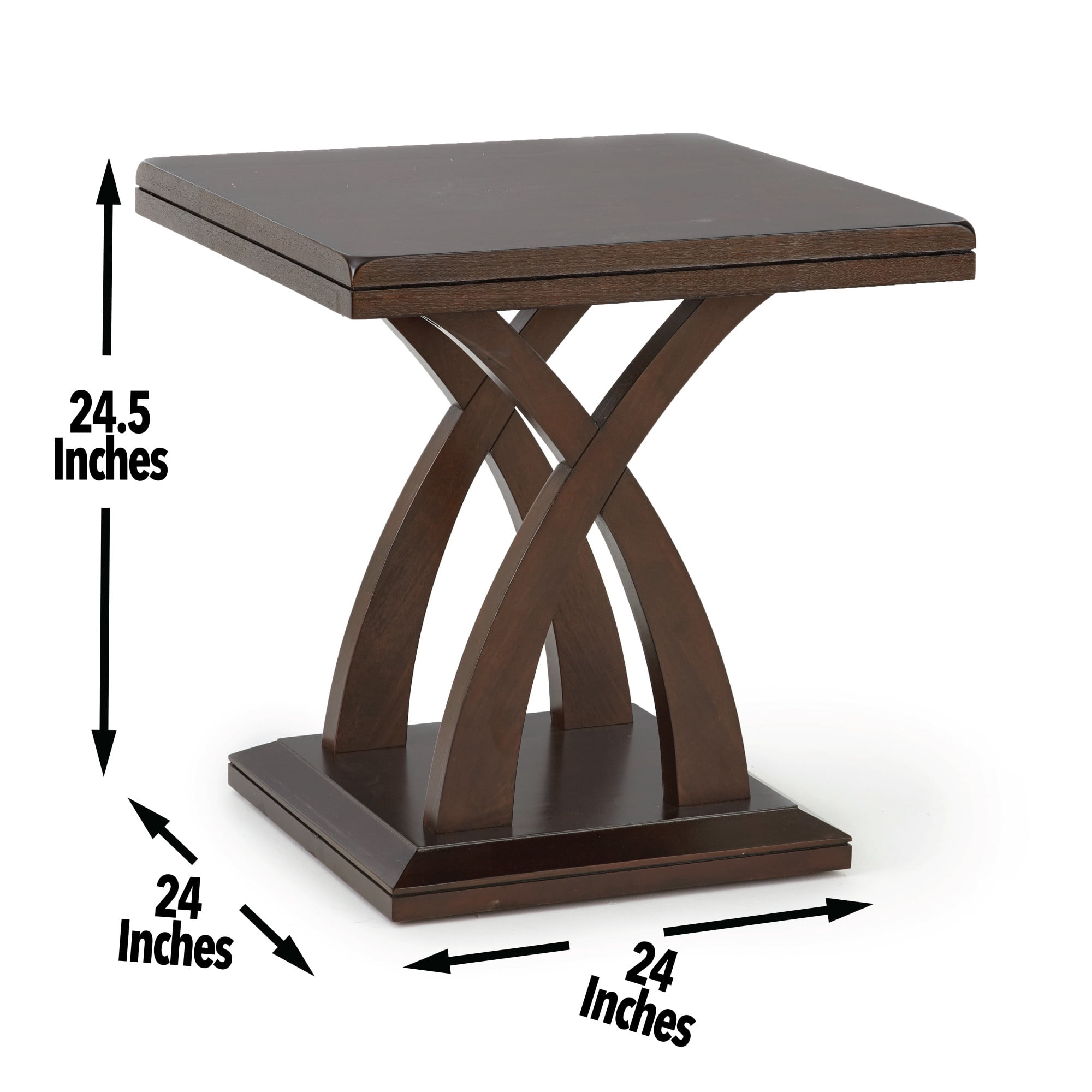 Steve Silver Jocelyn Square End Table, Espresso Cherry Wood
