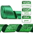 thumbnail image 2 of Topboutique Christmas Ribbon,Sparkle Metallic Glitter Wired Ribbon,Glitter Ribbons,Wired Edges Ribbon for Christmas Tree Wreath Gift Wrapping Bow Making Wedding Flower Home Decor,Green,10Yard*2.5 in, 2 of 8