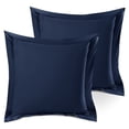 thumbnail image 2 of (3 pack) Nestl Pillow Sham Set of 2, Premium 1800 Series Double Brushed Bed Pillow Cases, Navy, Euro 18" X 18", 2 of 6