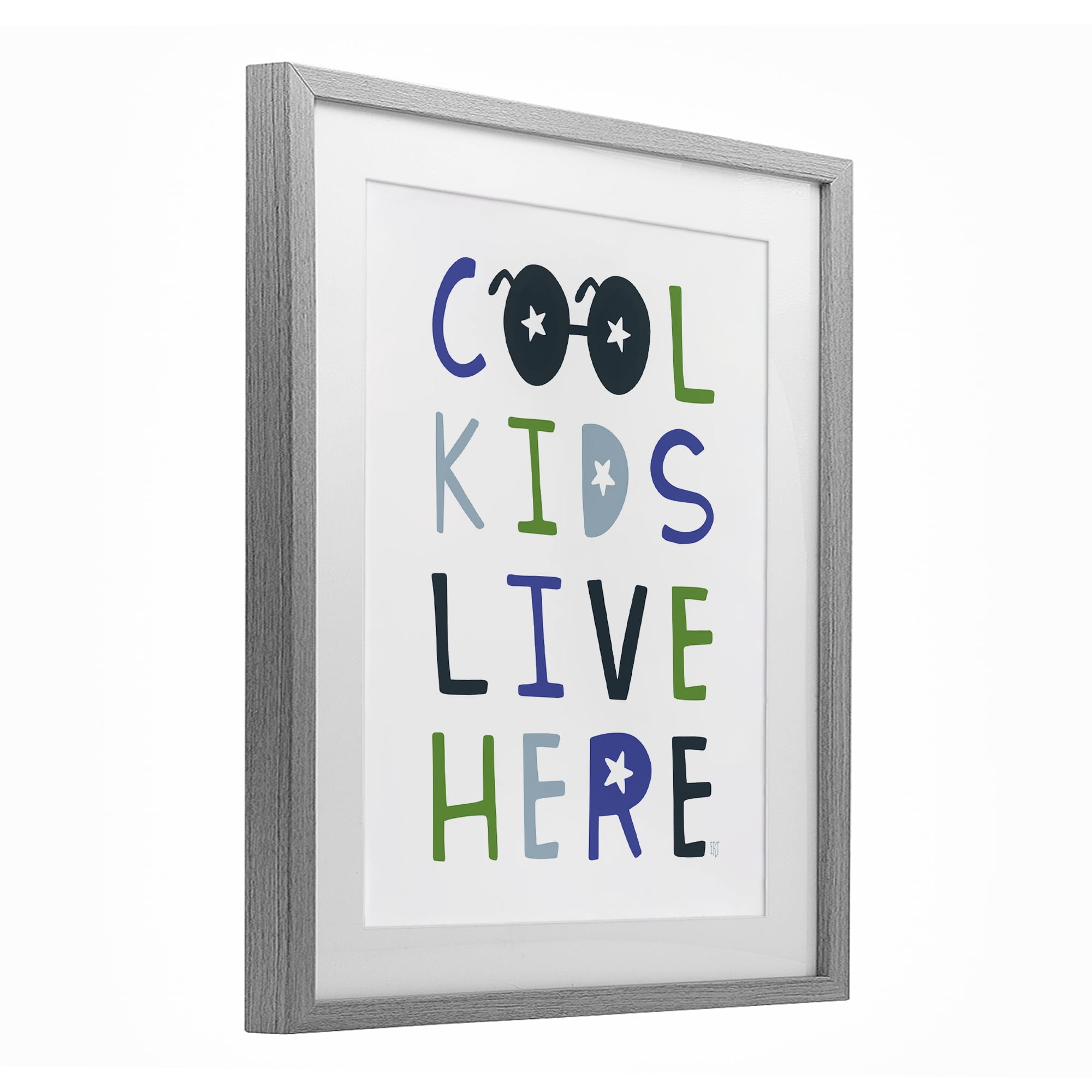 Stupell Industries Cool Kids Live Here Gray Framed Print Under Glass, design by Elizabeth Tyndall