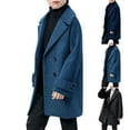 thumbnail image 5 of Mercatoo Girls' Dress Coat Double Breasted Peacoat Boys Trench Coat Wool Blend Long Winter Coat Kids Thicken Mid Length Ski Jacket, 5 of 5