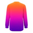 thumbnail image 4 of CLOISE Women Sweatshirt Gradient Oversized Sweatshirts Crewneck Long Sleeve Hoodies Shirts Orange Basic Blouses With Pockets 2024 Fall Tunic Y2k Outfits M, 4 of 4