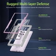 thumbnail image 4 of Feishell Rugged Multi-Layered Protection Case for Samsung Galaxy S21 Ultra, Transparent PC Back Aluminum TPU Bumper Military Grade Shockproof Support Wireless Charging Slim Phone Case,Rosegold, 4 of 8