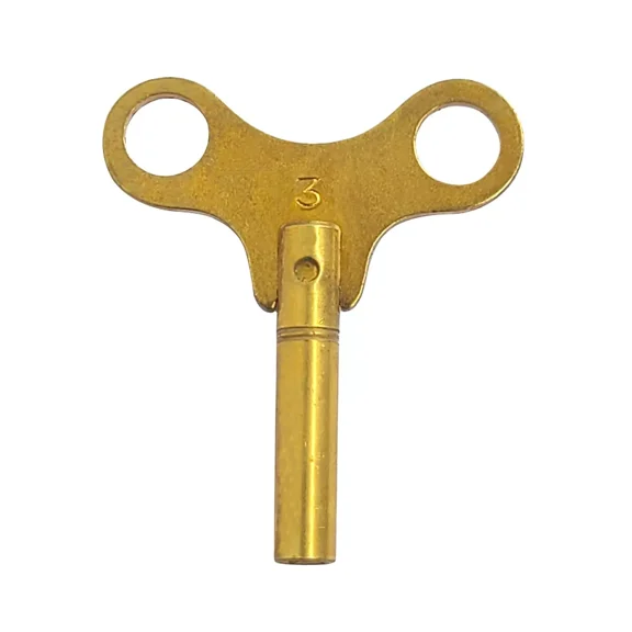 Brass Replacement Clock Key For Key Wind Clocks Size 3 / 3.0 mm - Clock Parts