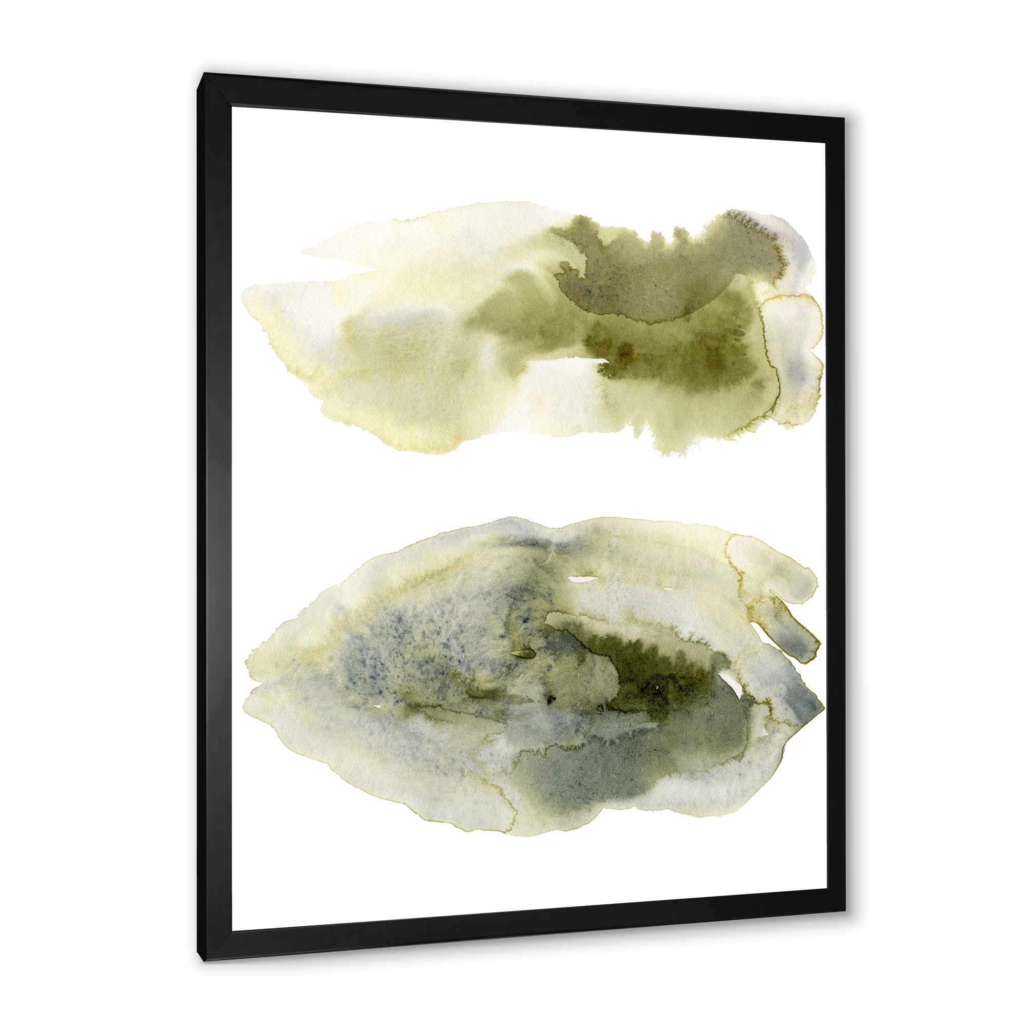 Designart 'Abstract Clouds In Dark Green I' Modern Framed Art Print
