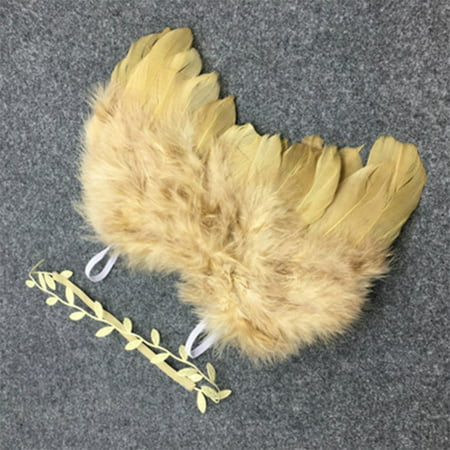 2019 Hot Sale Baby Newborn Angle Feather Wing And Olive Branch Headband Photograph Prop Suit Infant Clothes