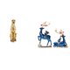 thumbnail image 1 of Escultura de resina de dorado y reno, adorno decorativo para centro de mesa, decoración del hogar, oficina y mesa para chimenea., 1 of 8