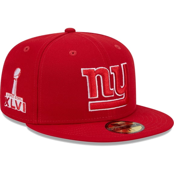 Men's New Era Scarlet New York Giants Super Bowl XLVI Main Patch 59FIFTY Fitted Hat