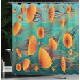 thumbnail image 3 of Ambesonne Jellyfish Shower Curtain, Tangerine Tones Animal, 69"Wx84"L, Teal and Multicolor, 3 of 4