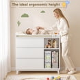 thumbnail image 5 of iPormis Baby Dresser with Changing Table Top, 4 Drawers & 2 Open Shelves, Multi-Functional Nursery Changing Station with Storage, Pearl White, 5 of 9