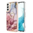 thumbnail image 2 of SaniMore for Samsung Galaxy S23 Plus Case, Marble Pattern 3 in 1 Heavy Duty Shockproof Full Body Hard PC+IMD Bumper Drop Protective Women Girls Cover Rotating Ring Bracket Stand, Rose, 2 of 10