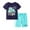 Navy Blue Top + Light Blue Shorts, variant on Kkkded Baby Kids 2Pcs Summer Clothing Sets for Boys,2-7Years Little Boys Short Sleeve Dinosaur Print T-shirts Tops+ Shorts Outfit Set