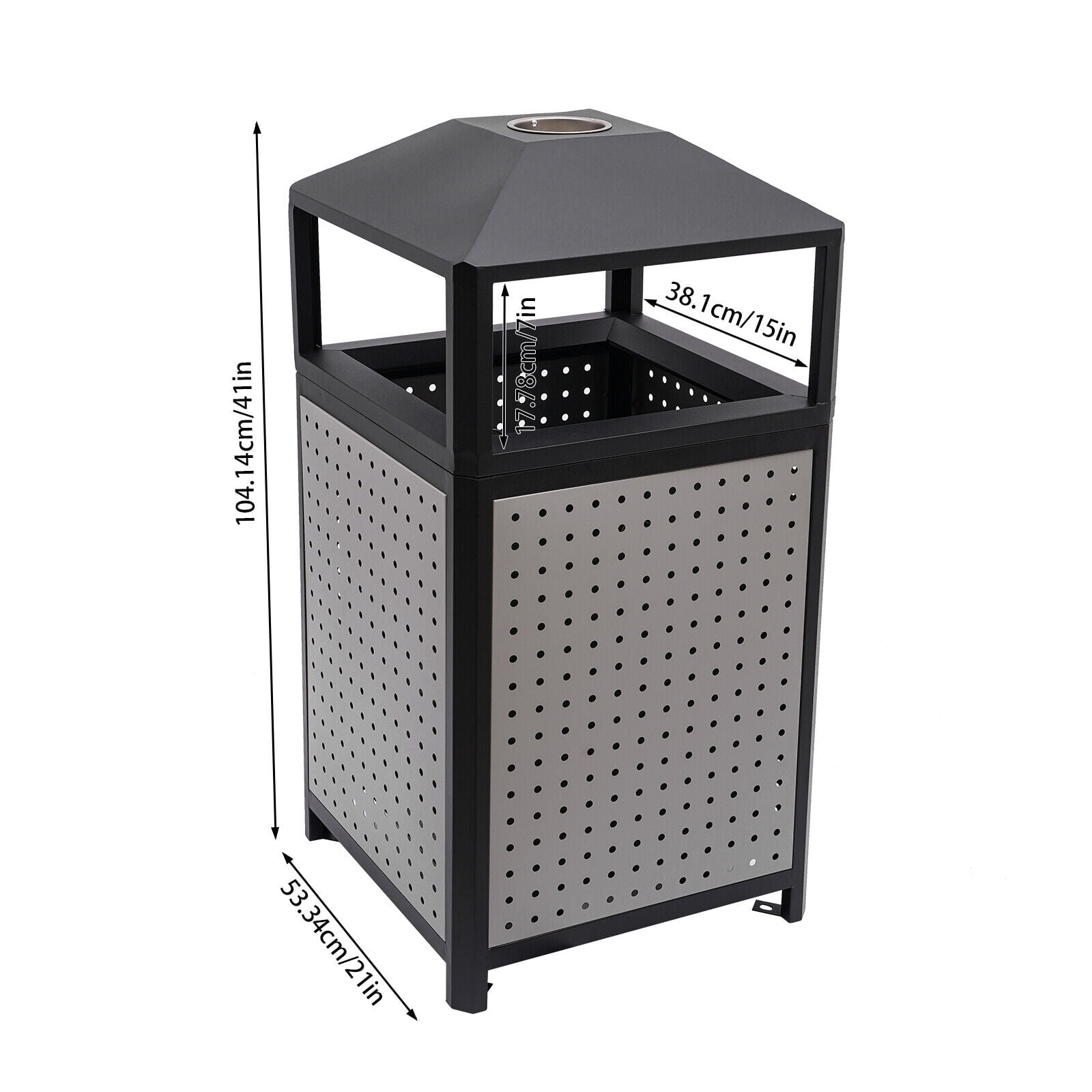 Miumaeov Commercial Trash Can with Lid 38 Gallon Outdoor Indoor Garbage Trash Can Waste Bin Trash Container with Removable Inner