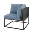 thumbnail image 3 of Walker Edison Trinidad Outdoor Modern Modular Metal Patio Corner Chair in Blue, 3 of 6