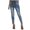 Blue, variant on IROINNID Skinny Pants For Women Rigid Waist Casual Elastic Worn-out Trousers Button Splicing Full Length Pants Solid Color Jean