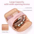 thumbnail image 4 of Bolsa de maquillaje de viaje OCHEAL Wide Open Flat Cosmetic Pink, 4 of 9