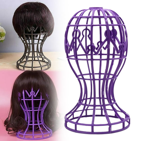 When Traveling I Want Short Hair Wig Stands and Portable Foldable Wig Dryers. . Wig Holder. Travel Wig Stand. with A Hollow Human Body Model Display Head - Cos Wig Accessories Purple, Other, Back