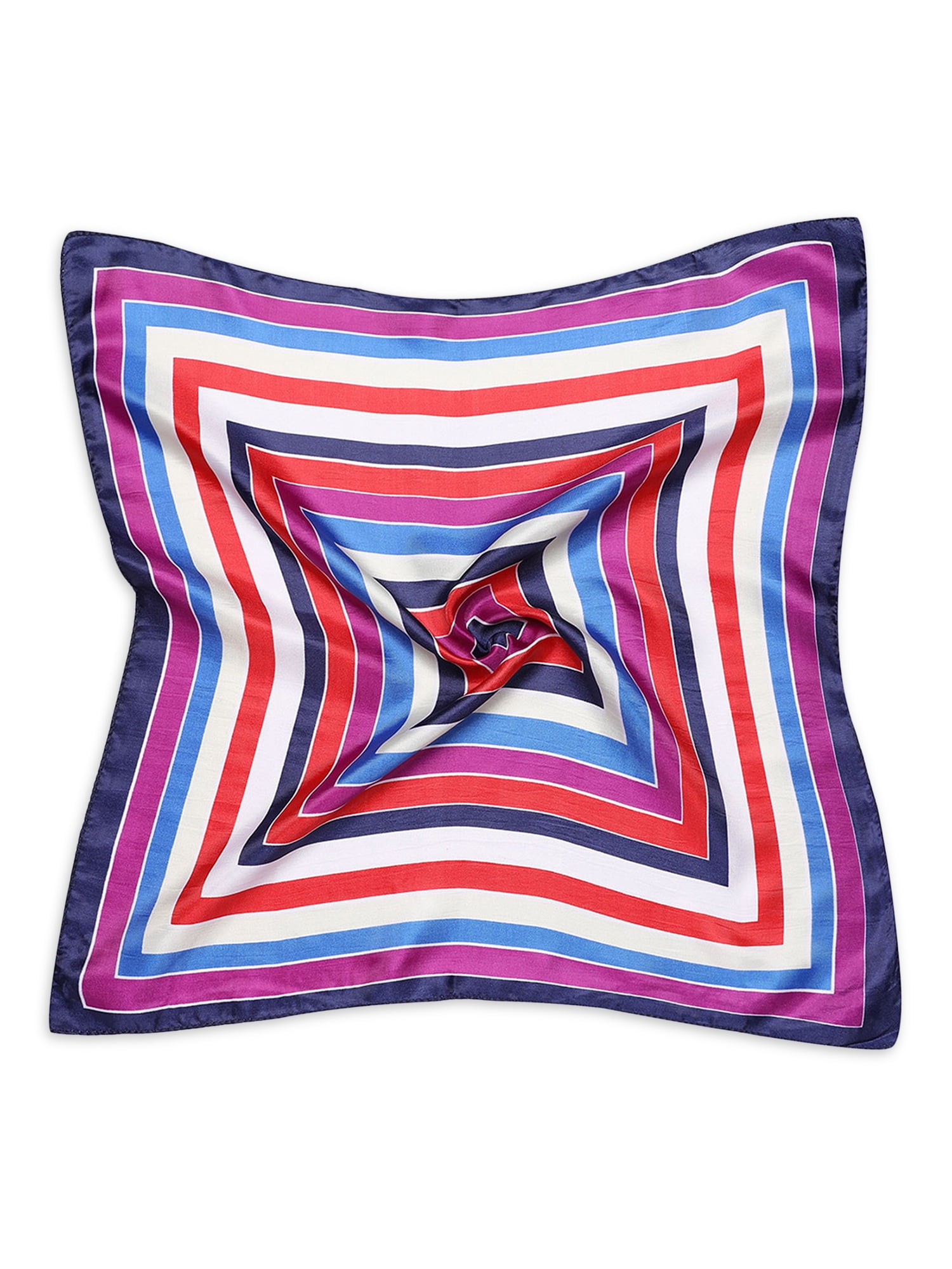 Unique Bargains Women Satin Print Square Scarves Kerchief Neck Scarves 20 x 20""
