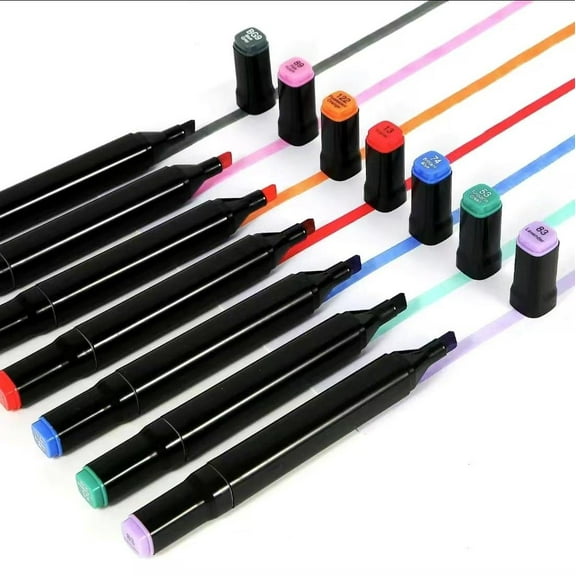 48 Colors Alcohol Markers Set, Dual Tips Blender Art Markers for Drawing Sketching Coloring Artist Pens and Underlining, Professional Permanent Sketch Markers for adult coloring