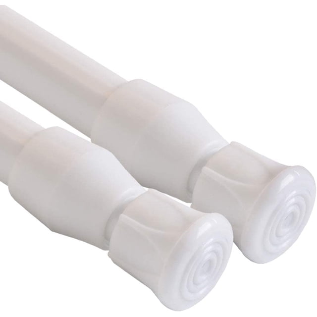 QILERR 2PCS Spring Tension Curtain Rod 28 to 48-Inch White,Easy to use lightweight Shower Curtain Rods,Adjustable Extension Spring Rods for Windows,Kitchen, Bathroom,Cupboard,Wardrobe