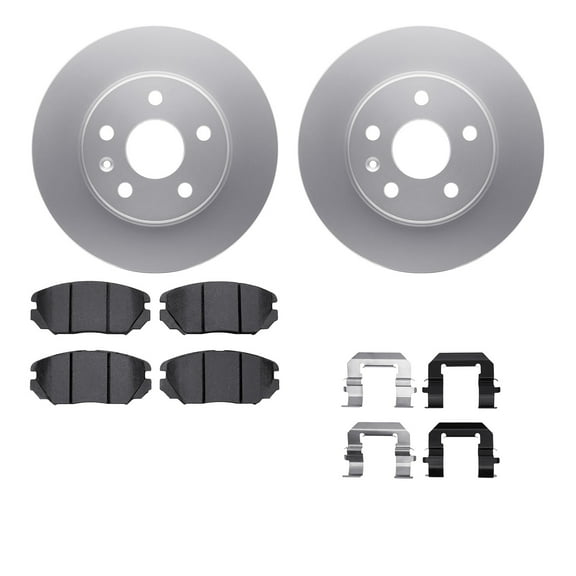 Dynamic Friction Company Front Geospec Brake Rotors with 5000 Advanced Brake Pads includes Hardware 4512-45048