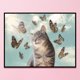 thumbnail image 1 of Cuadros Decorativos Bordado completo 11CT punto de cruz estampado Kits gato y mariposa DIY decoración artesanal Ndcxsfigh Nuevos Originales, 1 of 8