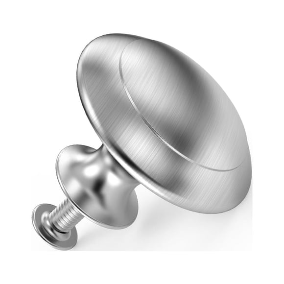 EIGTHTAIL 25 Pack Cabinet Hardware Round Knobs Silver Kitchen Mushroom Brushed Nickel Knobs Cupboard Knobs with Screw Door Handle Pull for Bathroom Drawer Diameter 1-1/8 inch (25 Pack)