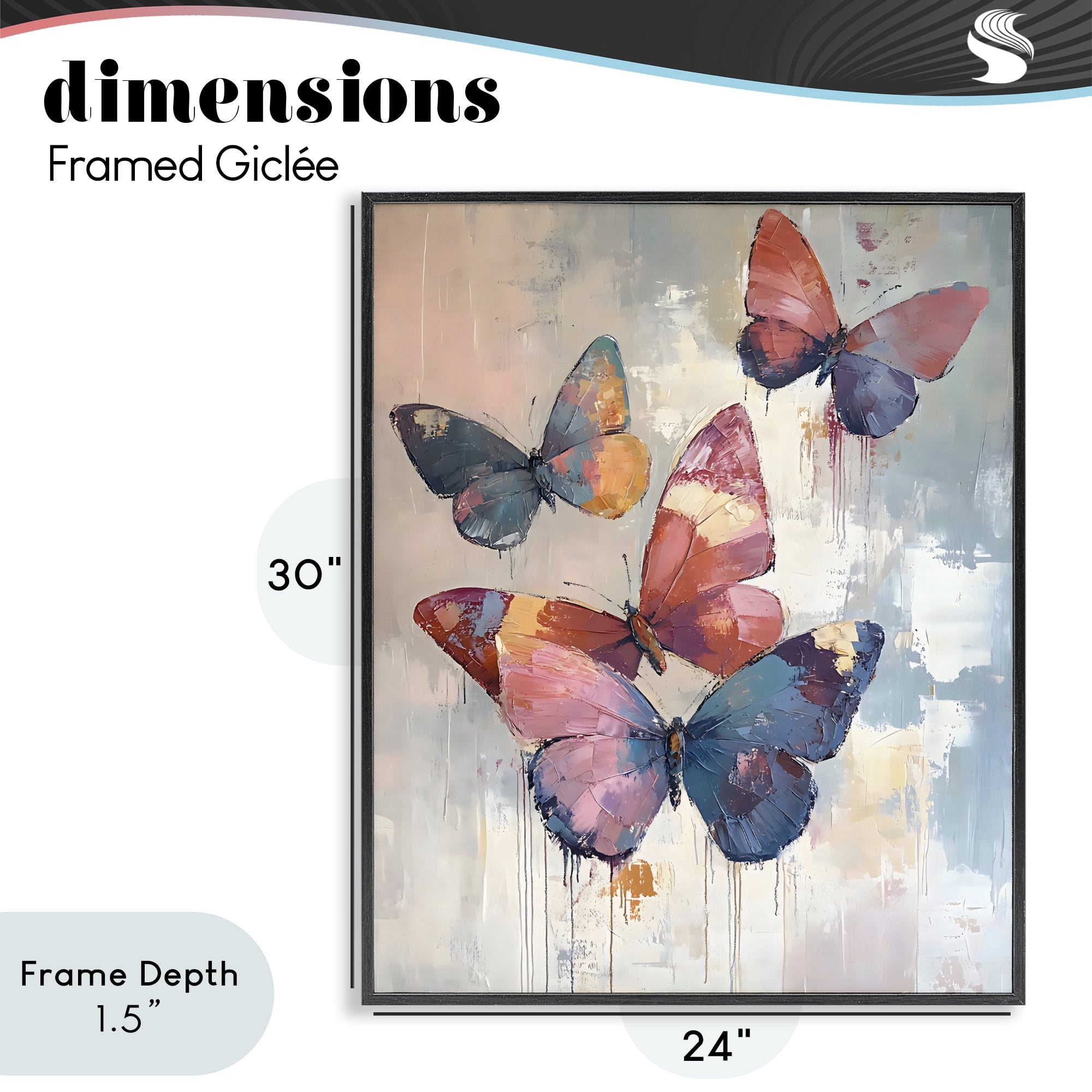 Stupell Industries Butterfly Beauty in Flight Black Framed Giclee Art, design by Creative Studio
