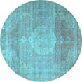thumbnail image 1 of Ahgly Company Indoor Round Persian Light Blue Traditional Area Rugs, 7' Round, 1 of 4