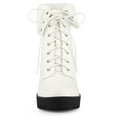 thumbnail image 4 of Unique Bargains Bottines à Plateforme à Talon Épais à Lacets Pliables pour Femmes, 4 of 7
