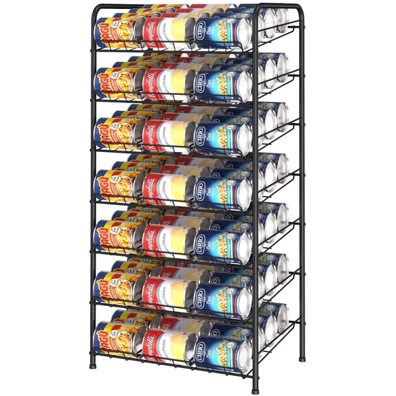 7-Tier Freestanding Can Organizer - Adjustable Metal Rack Holds 84 Cans for Pantry & Kitchen Storage. Perfect Gift for 2026.
