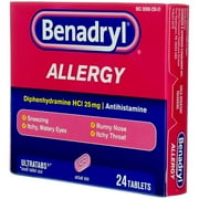 Benadryl Allergy Tablets, 24 Ct (2 Pack) (Bundle)