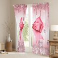 thumbnail image 3 of Manfei Teens Dreamy Ribbon Bow Knot Black Out Curtains,Bling Glitter Print Curtains Pack of 2 (42x63 Each) for Kids Girls,Super Cozy Room Decor, 3 of 6