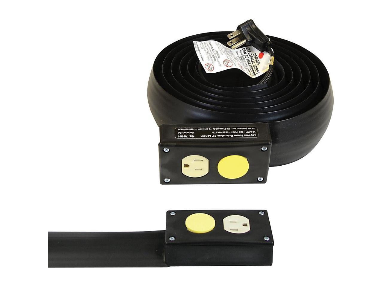 C-Line Lay-Flat Power Extension and Cord Cover - 10 Ft. Length, 1/PK, 79101