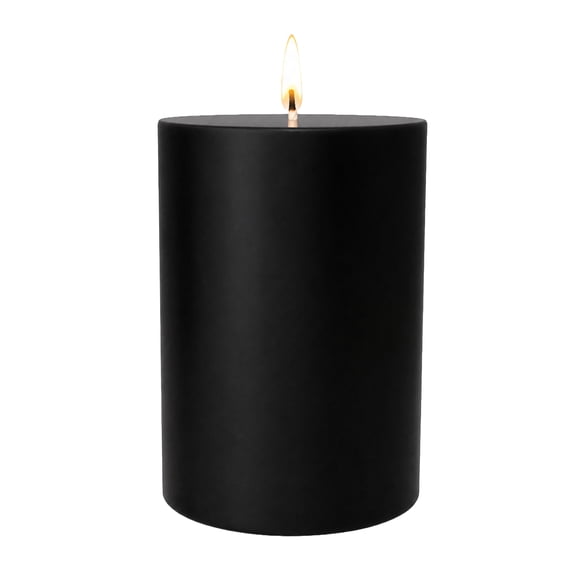 Mainstays Single Wick 3 in x 4 in Pillar Candle, Unscented, Black