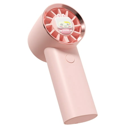 

iaksohdu Handheld Fan Bladeless USB Charging 3 Gears Strong Wind Force Standable Cartoon Doll Mini Fan Cooler Daily Use Supply