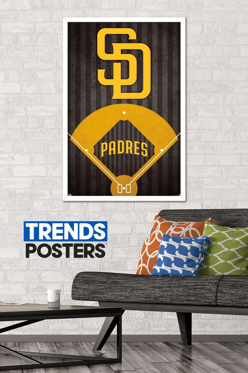 MLB San Diego Padres - Logo Wall Poster, 22.375" x 34", Framed