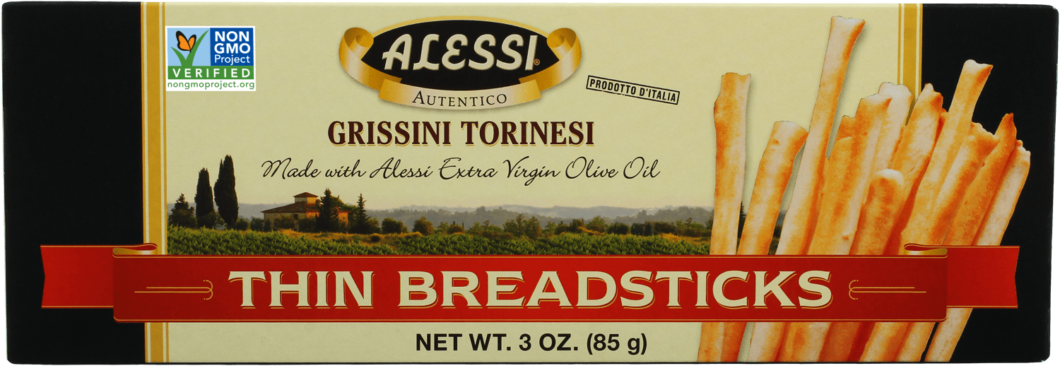Alessi Thin Wheat Breadsticks, Ready to Eat, 3 oz Boxes