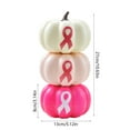 thumbnail image 3 of Summercome 3 Pcs Breast Cancer Awareness Decorations Artificial Pumpkins Bulk Faux Foam Pumpkins with Pink Ribbon Pattern for Fall Halloween Table Decor (Hot Pink, White), 3 of 7