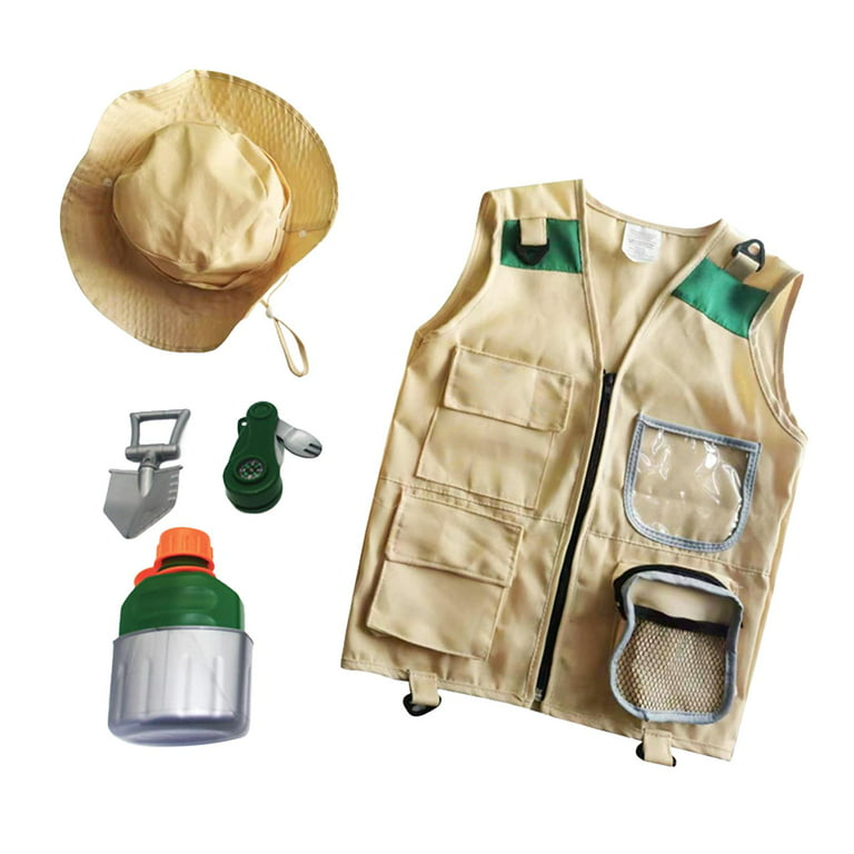 Explorer Kits Kids Camping Gear Bottle Washable Cargo Vest, Children Toys  Explorer Kits for Boys Girls Park Ranger Style B 