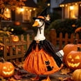 thumbnail image 3 of 2 Pcs Halloween Witch Themed Dress and Hat Set for 19 to 23 Inch Porch Goose Statue Fall Yard Decor with Black Cat and Pumpkin Motifs, 13.78 Inch, Clear, 3 of 7